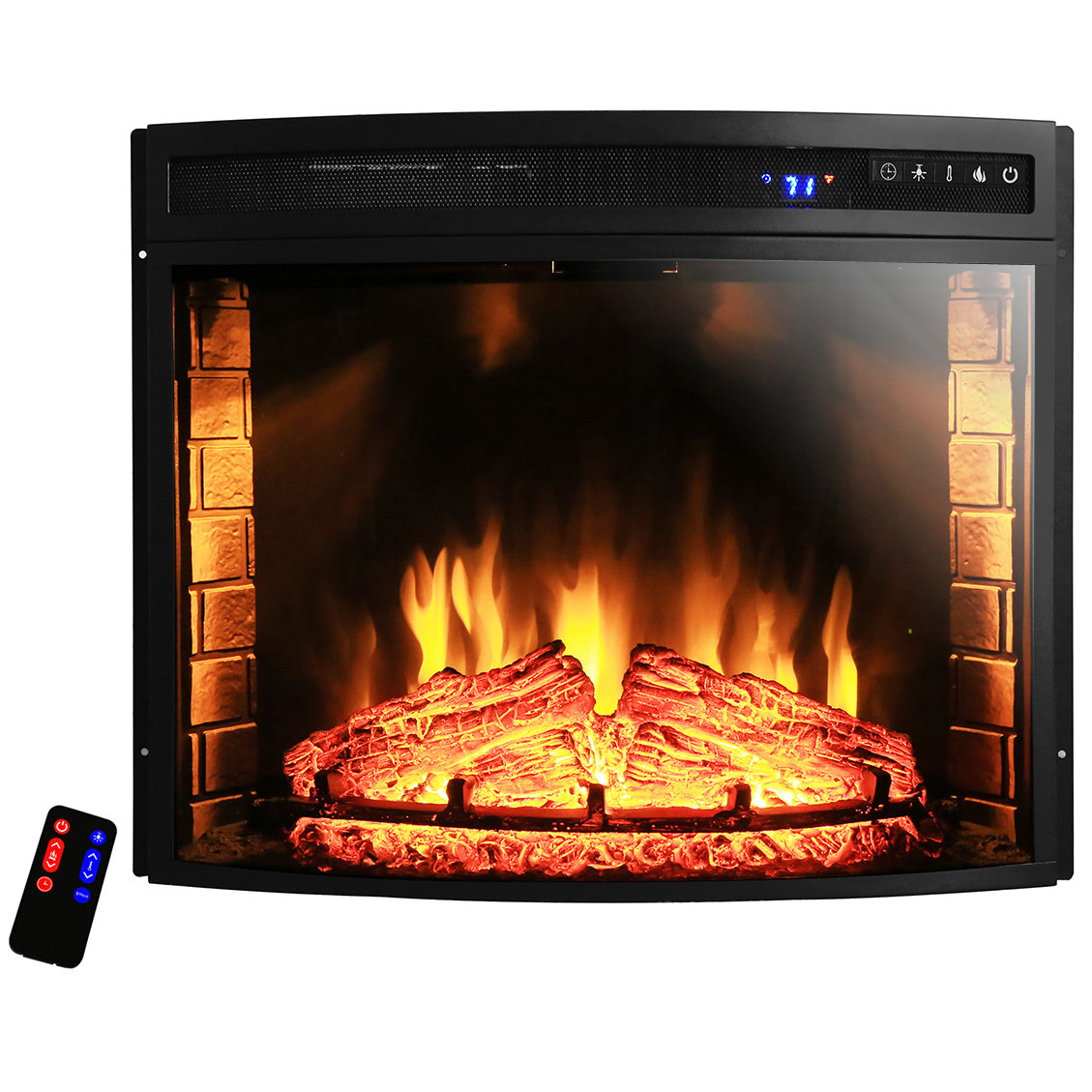 AKDY Curved Wall Mount Electric Fireplace Insert & Reviews Wayfair